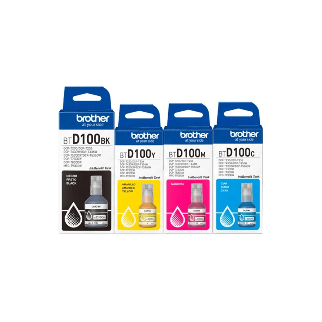 Brother BTD100BK, BTD100C, BTD100M, BTD100Y Ink Bottles – Black, Cyan, Magenta, Yellow