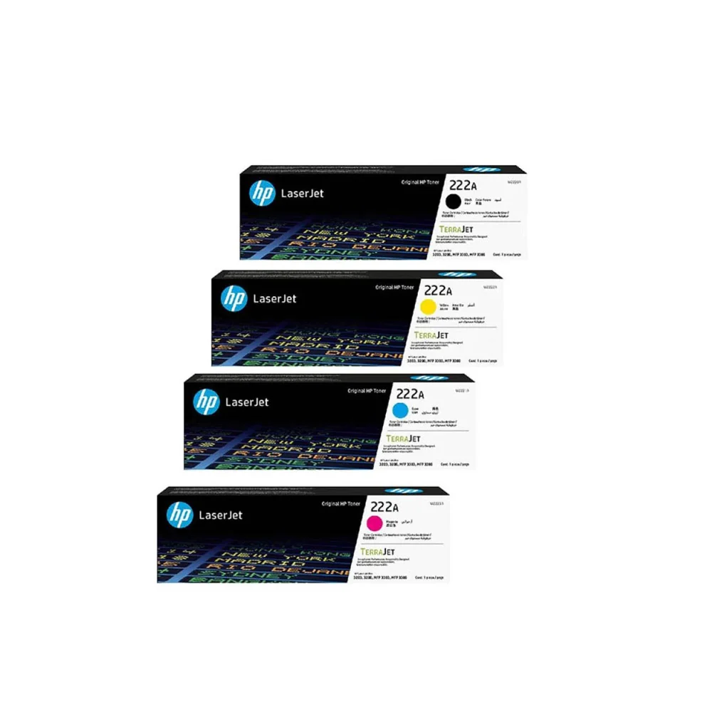 HP 222A Original LaserJet Toner Cartridge – Black, Cyan, Magenta, Yellow