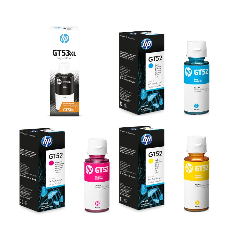 HP GT53XL &amp;amp; GT52 Original Ink Bottle – Black, Cyan, Magenta, Yellow