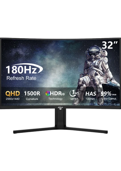 Dahua 32? Curved Gaming Monitor – 2K, 180Hz, 1ms (LM32-E330CA)
